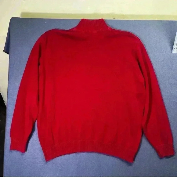 US Polo Assn. Red Navy Colorblock Sweater Cardigan Mens 2XL 100% Cotton 1177 - Picture 6 of 7
